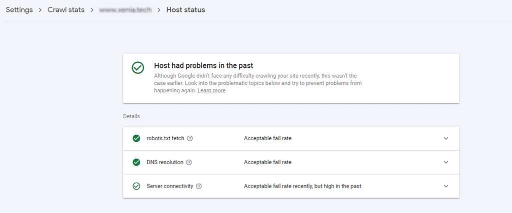 Host had problems in the past
