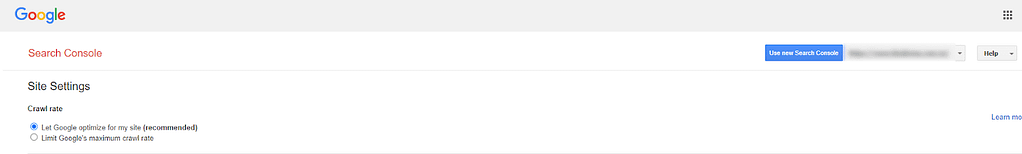 Let Google optimize crawl rate for your site